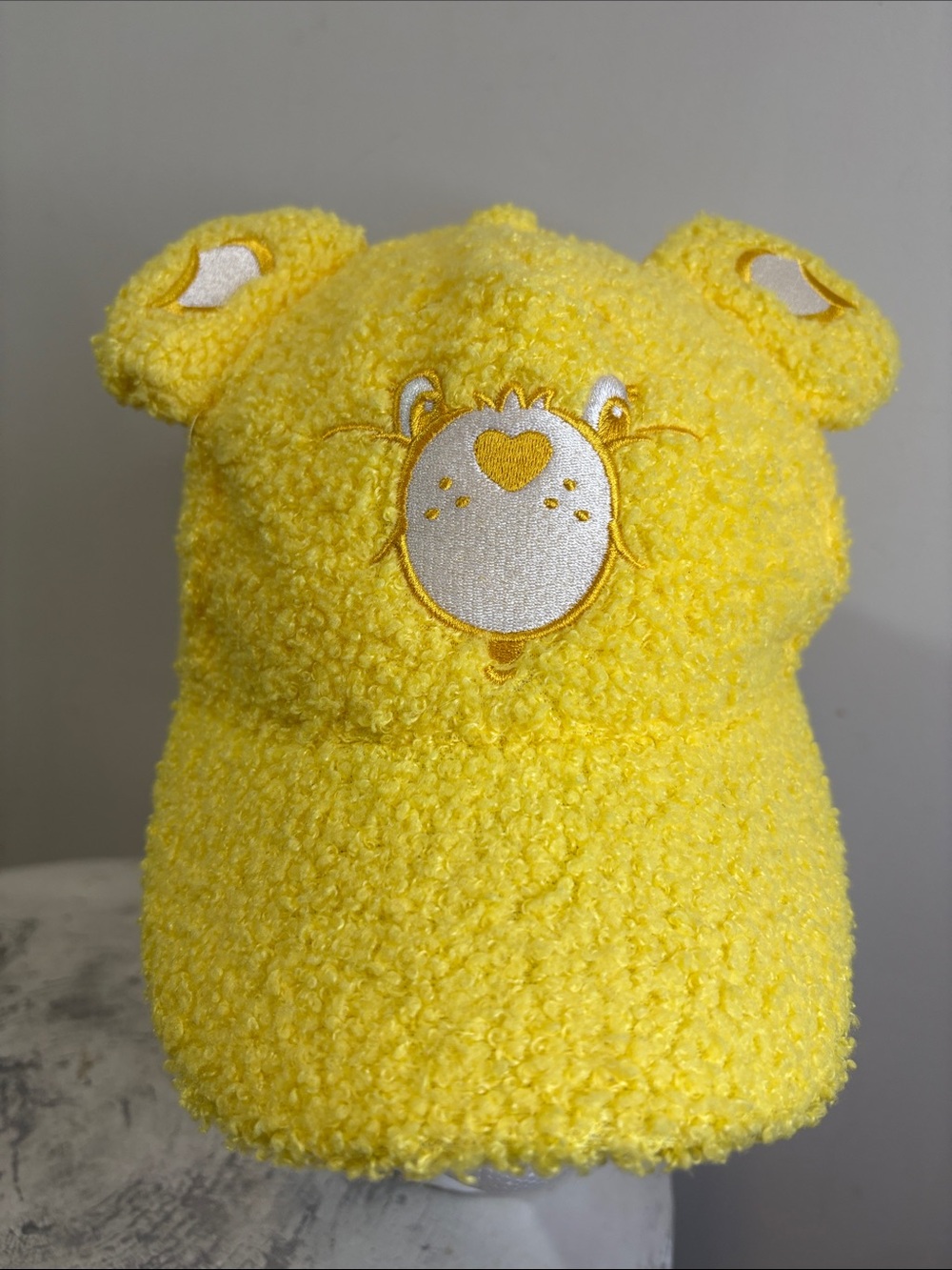 Yellow Care Bears Funshine Bear Sherpa Plush Baseball Cap Easy Halloween Costume
